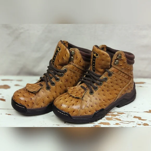 Roper Leather Ostrich Kiltie Boots - Picture 3 of 10